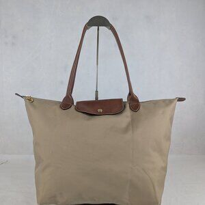 Share Longchamp Le Pliage Bag Beige – Used Nylon Handbag, Clean, 100% Authentic!
